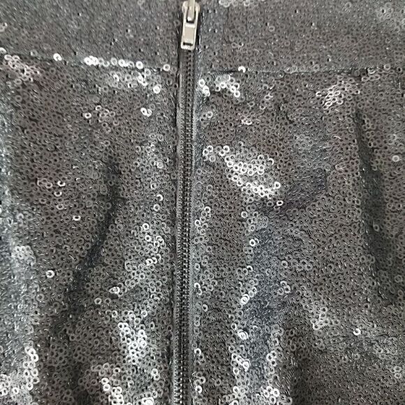 Black Sequined Mini Skirt Sz M NWT 0154 - Picture 9 of 12